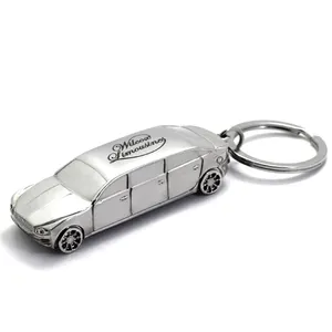 סיטונאי אישית מותאם אישית אופנה מתכת 3D צעצוע מכונית דגם חלק בצורת לוגו מפתח טבעת Keyring Keychain