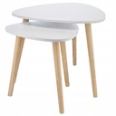 Bàn Cạnh Giường ngủ màu trắng chân gỗ thông rắn làm tổ bên bàn đặt 2 Bàn cà phê - Product Image 2