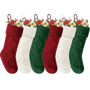 2026 Custom Wholesale Logo Xmas Gift Large <b>Cheap</b> Knit Gift Bulk Red <b>Christmas</b> Embroidered <b>Stocking</b> - Product Image 1