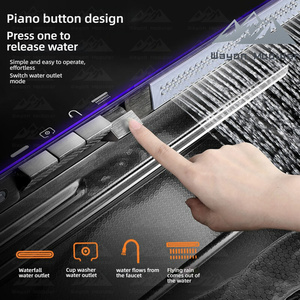 Wayon 75 Texture Cellulaire Baleine Chutes Évier De Cuisine Grande Casserole Unique 4MM En Acier Inoxydable <span class=keywords><strong>Lave</strong></span>-<span class=keywords><strong>Vaisselle</strong></span> Bassin Baleine <span class=keywords><strong>Robinet</strong></span> Intégré - Product Image 3