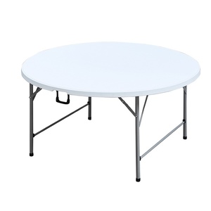 Table ronde pliante en plastique HDPE robuste pour événements extérieurs, banquets, mariages, dîners, 4 pieds, 5 pieds, 6 pieds - Product Image 5