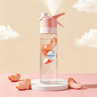 Nouvelle gourde en plastique alimentaire, grande capacité, portable, pour étudiants, fitness, sport et cyclisme, avec fonction pulvérisation d'eau estivale