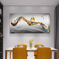 Peinture murale moderne de luxe en gros, nature morte de verres à vin de restaurant, impression UV sur papier acrylique haute résolution