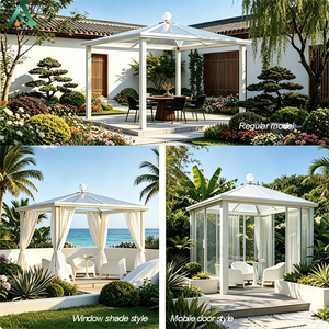 Nouvelle Pergola de Luxe ANCSEM en Aluminium avec Toit Rigide, Portes Coulissantes, Rideaux et Couverture en Polycarbonate – <span class=keywords><strong>Abri</strong></span> Moderne pour Patio et Villa - Product Image 2