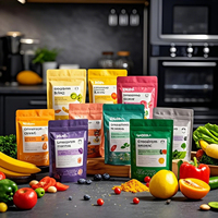 Sachets Personnalisés Imprimés en Plastique à Fermeture Éclair Anti-Odeur, Emballage Doypack pour Poudre de Matcha