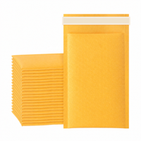 Enveloppes en papier kraft auto-adhésives jaunes rembourrées à bulles, résistantes à l'eau et anti-perforation, pour l'expédition de cosmétiques, certifiées SGS CE