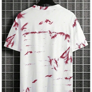 เสื้อยืดผู้ชายลายกราฟิกแบบ Tie Dye สำหรับฤดูร้อน ผ้าฝ้าย 100% คอกลม ทรงโอเวอร์ไซส์ แขนสั้น พิมพ์ลายตัวอักษร สไตล์ลำลอง - Product Image 6