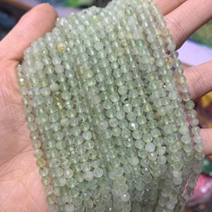 Perline di <span class=keywords><strong>Prehnite</strong></span> Naturale Sfaccettate 2mm 3mm 4mm, Taglio Sfaccettato, Perline Rotonde Sciolte per Creazione di Gioielli - Product Image 4