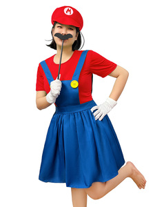 Robe de cosplay <span class=keywords><strong>Mario</strong></span>/Luigi pour femmes, costume de jeu de rôle sur le thème d'Halloween - Product Image 2