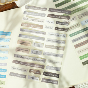 4 feuilles par paquet <span class=keywords><strong>Film</strong></span> découpé Veggie Stickers Shattered Word Digest Series English Material Handbook Collage Decorative Series - Product Image 3