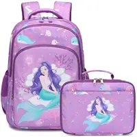 3pcs/set Kids School Bags Girls Children Backpacks Purple Unicorn
