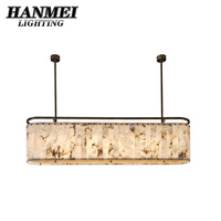 Lustre en laiton et marbre, style nordique moderne, hauteur réglable, blanc chaud, pour salon, salle à manger, îlot de cuisine, hôtel