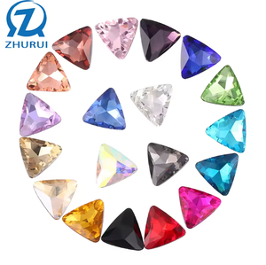 พลอยเทียมคริสตัลทรงเพชรสีม่วงแบบหลวมไม่มีการใช้ความร้อนแบบแก้วหลังแบน - Product Image 1