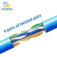 Fanshine harga pabrik 4 pasang kabel UTP 6 kucing jaringan 23AWG 305M kotak tarik kabel Lan kucing 6 305M kabel komunikasi