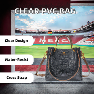 Sac à bandoulière transparent en PVC approuvé pour les stades, avec fermeture éclair, imperméable, pour concerts et cosmétiques - Product Image 2