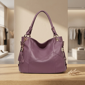 Pochette décontractée pliable en cuir véritable de haute qualité pour femme, étanche avec fermeture éclair, bandoulière élégante, par BS International - Product Image 4
