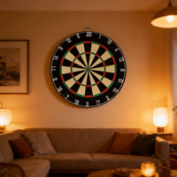 Neue Sisal-Dartscheibe Dartpijl 38mm Dicke Platte Rutschfeste Basis Familien-Freizeitsport Dart-Ausrüstung