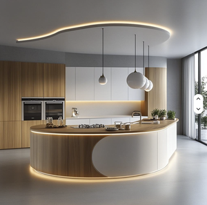 Îlot de cuisine extensible tendance 2026, gain de place - Plateau en <span class=keywords><strong>ardoise</strong></span> anti-rayures de qualité <span class=keywords><strong>alimentaire</strong></span>, bois massif, multi-portes, design 3D gratuit - Product Image 1