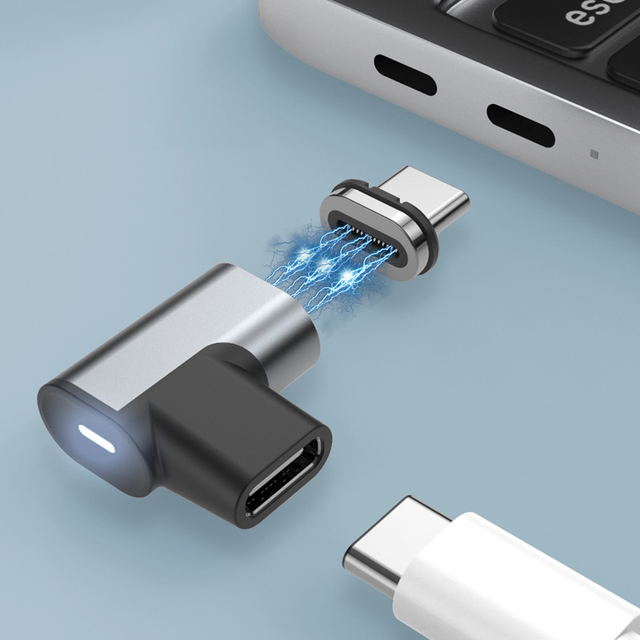 90 Degree Fast Charging Magnetic Usb 3.1 Type C Cable Type-C OTG Converter Adapter