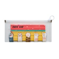 Portefeuilles en plastique Dossiers DL Zip Portefeuilles Sacs à fermeture éclair en plastique pour école bureau maison Uae