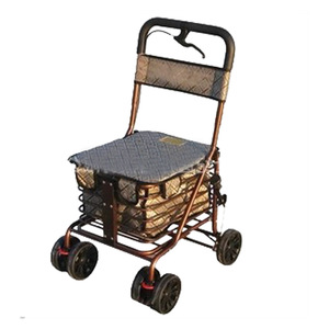Carrito de compras para personas mayores, 4 ruedas, plegable, ligero, con ruedas de PU, para asistencia de movilidad para personas mayores - Product Image 2