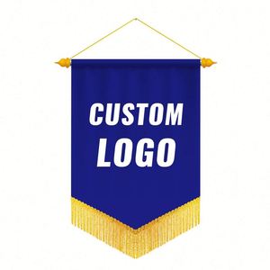 Bandera de satén personalizada de poliéster digital a todo color de alta calidad y bajo precio para promoción deportiva, mini banderín colgante con logotipo del club - Product Image 6