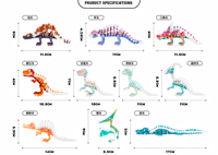 Juguete de Dinosaurio Articulado Impreso en 3D, Dragón de Plástico PLA Colorido, Modelo Realista de Animal Prehistórico para Decoración de Escritorio