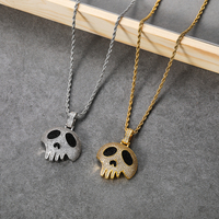 Collier pendentif Hip Hop Iced Out en laiton plaqué or/argent CN379 avec design CZ et chaîne corde