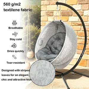 AJUNION-Chaise Suspendue avec Cadre en Acier, <span class=keywords><strong>Oeuf</strong></span>, Chaise à Bascule Pliable avec Porte-Gobelet Inclus - Product Image 3