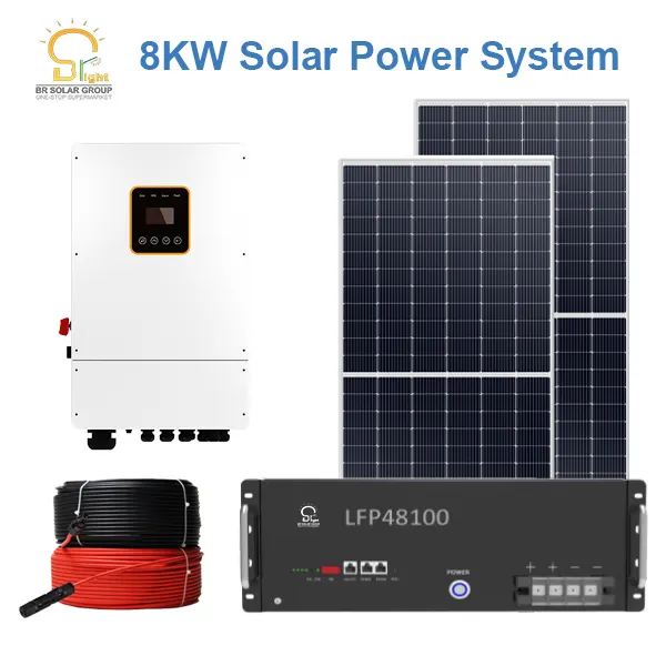 BR SOLAR 5kw 10kw 20kw Panneaux solaires hybrides personnalisés hors réseau 100kw panneau solaire Système d'énergie solaire à batterie au lithium
