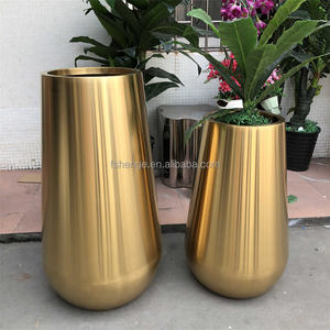 घर की सजावट nordic धातु फर्श vase/स्टील ट्री बर्तन बड़े आउटडोर प्लांटर्स/लंबे सोने का फूल वेस - Product Image 2