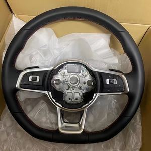 Volante de cuero para Volkswagen Glotion Golf <span class=keywords><strong>MK</strong></span> 6 7 7,5 <span class=keywords><strong>GTI</strong></span> GTD GTE R Pol Passat B8 R Polo Volante deportivo - Product Image 1