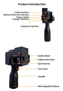 12.7毫米手持式便携式电池供电触摸屏喷墨打印机530加标签和卡片打印机新的有效期代码 - Product Image 4