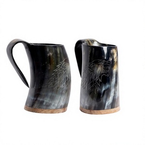 Juego de Tazas de Cuerno de Búfalo Vikingas Premium Hechas a Mano, Modernas, Impermeables, Diseño Clásico de Calidad Estándar, con Asa Resistente - Product Image 3