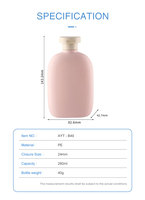 Bouteille PE 280 ml à bouchon rabattable, finition mate douce au toucher, rechargeable, distributeur de lotion, shampoing, cosmétiques pour hôtel, salle de sport, spa