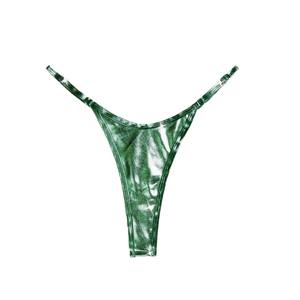 سروال سباحة نسائي مثير بلون واحد بيكيني ملابس سباحة صغيرة ملابس داخلية أسفل مثلث دفع إلى أعلى قطعة واحدة - Product Image 2