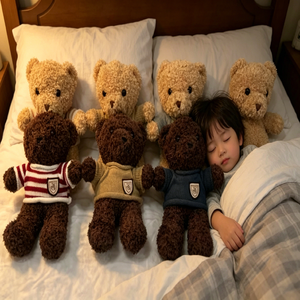 Boneka <span class=keywords><strong>Beruang</strong></span> Gaya Preppy dengan Sweater, Hewan Boneka Mini dengan Lencana Bordir, Dekorasi Meja - Product Image 2