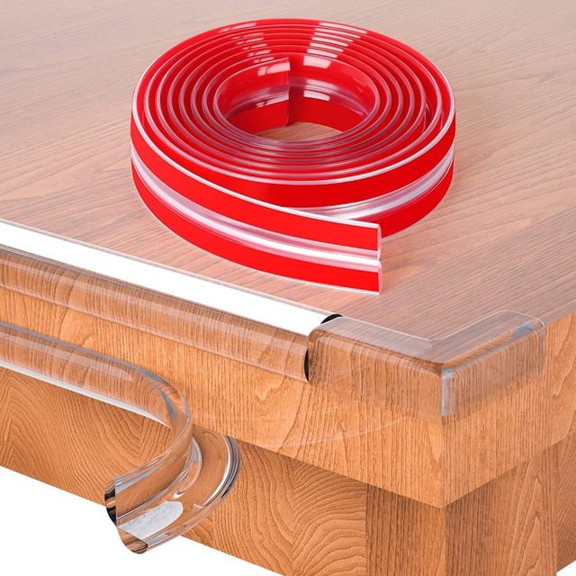 6.6ft(2M) Soft Corner Protectors Baby-Proof Furniture Guards Strong Adhesive Plastic Pre-Taped Edge Safety Bumpers-4 Corners