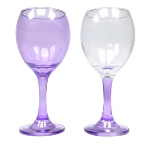 廉价定制独特无茎紫色巨型复古彩色红酒杯套装6杯批发