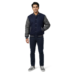 Chaqueta Varsity de Invierno para Hombre, Moderna, con Capucha, Acolchada, Transpirable, con Logotipo Frontal, Duradera, Elegante y a la Moda - Product Image 1