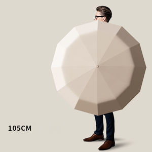 12 côtes paraguas logo personnalisé coupe-vent parapluie pliant automatique uv avec boucle en forme de O crochet boucle serrure poignée facile à accrocher - Product Image 2