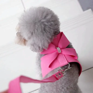 Bowknot <b>Pet</b> Dog <b>Harness</b> Soft Breathable Dog <b>Harnesses</b> with Walking Leash for Large Medium Small Dogs - Product Image 6