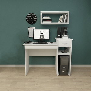 Simple bureau d'étude bureau <span class=keywords><strong>gaming</strong></span> avec classeur blanc <span class=keywords><strong>pas</strong></span> cher bureau avec espace de rangement - Product Image 1