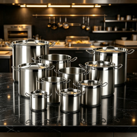 Ensemble de casseroles en acier inoxydable pour cuisson en extérieur, ensemble de casseroles de cuisine multi-usages en acier inoxydable