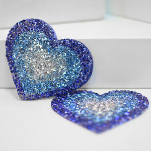 Vente en gros de pasties pour femmes, autocollants de poitrine en cristal en forme de cœur, strass, sexy, personnalisés, réutilisables, fins, cache-tétons, couleur dégradée - Product Image 6