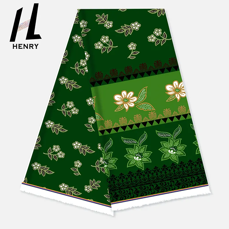 Diverse Kleuren Van Optionele Hoge Kwaliteit Kleding Stoffen Polyester Bloemen Gedrukt Polynesische Stijl Groene Stof Voor Jurk
