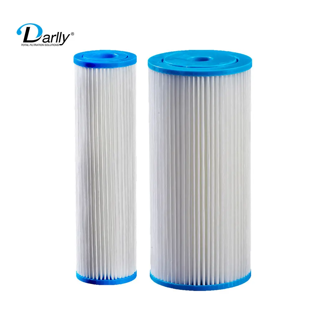 Hangzhou Darlly Polyester Geplooide Filterpatroon Huisdiermembraan 68Mm Diameter 10/20/30/40 ''1 Micron Voor Water