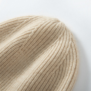 Fashion Wholesale Ribbed Skull Cable Knit Hat Cuffed Soft Warm Blanks Custom Logo Men <strong>Women</strong> Luxury Winter 100% <strong>Cashmere</strong> <strong>Beanie</strong> - Product Image 3