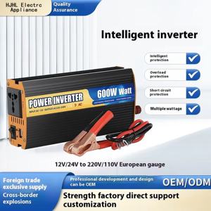 เครื่องแปลงไฟรถยนต์ 600W แบบ Modified Wave ช่องสัญญาณเดี่ยว DC/AC แรงดันขาเข้า 48V พร้อมหน้าจอ LCD รุ่น HJ12V-220V-600W-X2 รองรับไฟฟ้าเฟสเดียว - Product Image 4