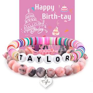 2 uds. Pulseras coloridas para <span class=keywords><strong>Taylor</strong></span> de amistad, regalo de cumpleaños, Fans, álbum, pulsera, pulsera de cuentas con letras rápidas para niña, recuerdo de fiesta - Product Image 1